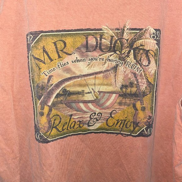 Vintage Mr. Ducks Comfort Colors Salmon Tank Top Men's Size XXL - Picture 5 of 7